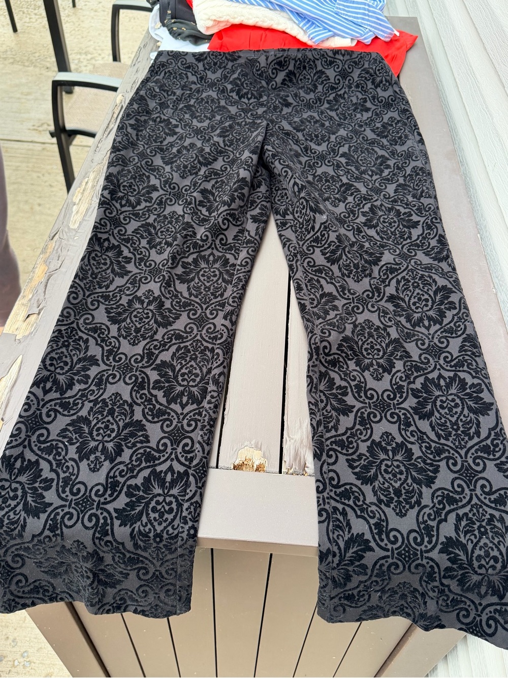 Chico's Black Textured Waistband Leggings